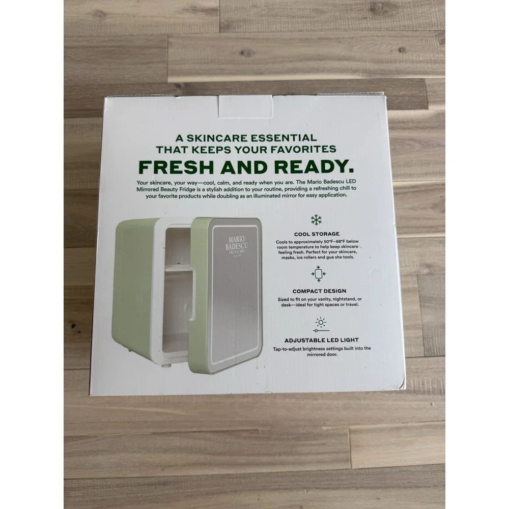 Mario Badescu LED Mirrored Beauty Skincare & Makeup Fridge Storage #7078-79